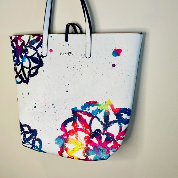 Desigual Handbags - Desigual Tote Bag NWOT White/Blue